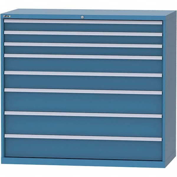 LISTA - 8 Drawer, 84 Compartment Bright Blue Steel Modular Storage Cabinet - Exact Tool & Supply