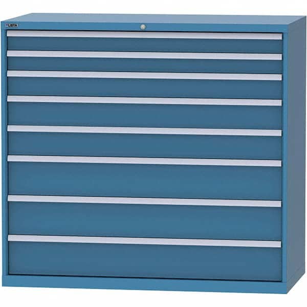 LISTA - 8 Drawer, 84 Compartment Bright Blue Steel Modular Storage Cabinet - Exact Tool & Supply
