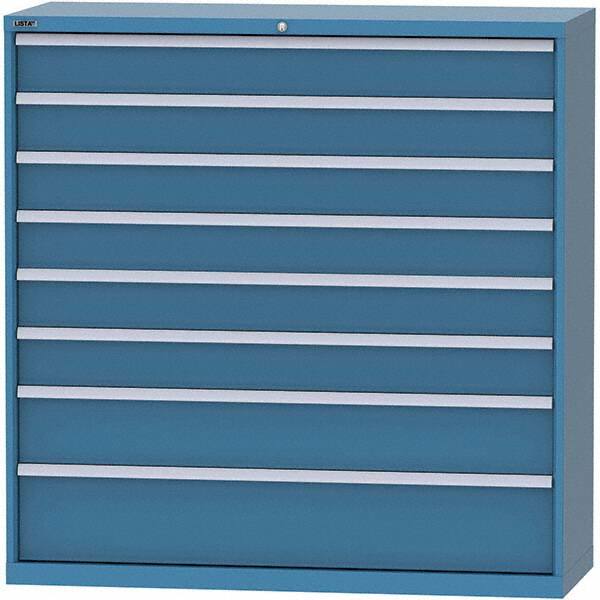 LISTA - 8 Drawer, 84 Compartment Bright Blue Steel Modular Storage Cabinet - Exact Tool & Supply