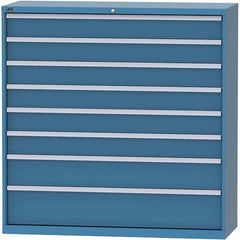 LISTA - 8 Drawer, 84 Compartment Bright Blue Steel Modular Storage Cabinet - Exact Tool & Supply