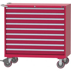 LISTA - 9 Drawer, 99 Compartment Red Steel Modular Storage Cabinet - Exact Tool & Supply