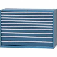 LISTA - 10 Drawer, 84 Compartment Bright Blue Steel Modular Storage Cabinet - Exact Tool & Supply