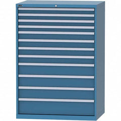 LISTA - 12 Drawer, 99 Compartment Bright Blue Steel Modular Storage Cabinet - Exact Tool & Supply