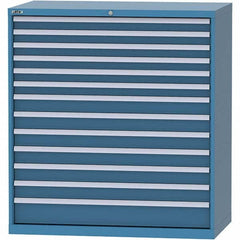 LISTA - 13 Drawer, 159 Compartment Bright Blue Steel Modular Storage Cabinet - Exact Tool & Supply