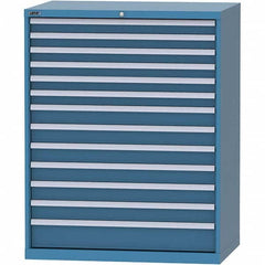 LISTA - 13 Drawer, 99 Compartment Bright Blue Steel Modular Storage Cabinet - Exact Tool & Supply