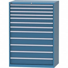 LISTA - 12 Drawer, 99 Compartment Bright Blue Steel Modular Storage Cabinet - Exact Tool & Supply