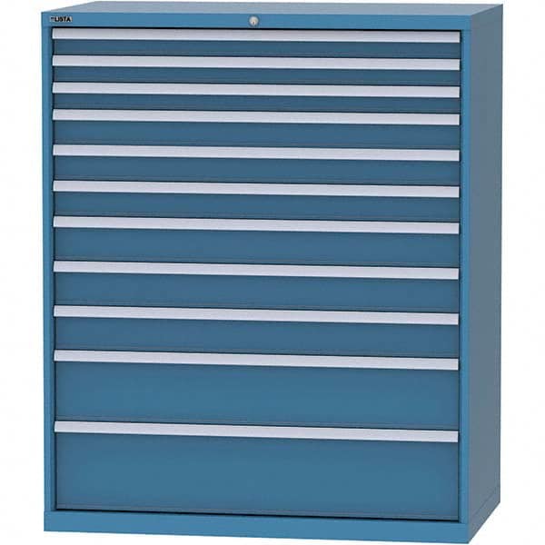LISTA - 11 Drawer, 216 Compartment Bright Blue Steel Modular Storage Cabinet - Exact Tool & Supply