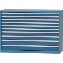 LISTA - 10 Drawer, 84 Compartment Bright Blue Steel Modular Storage Cabinet - Exact Tool & Supply