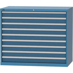 LISTA - 9 Drawer, 99 Compartment Bright Blue Steel Modular Storage Cabinet - Exact Tool & Supply