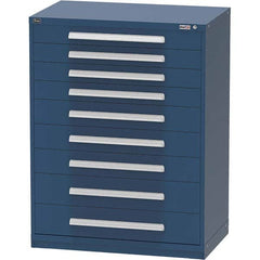 Vidmar - 9 Drawer Bright Blue Steel Modular Storage Cabinet - Exact Tool & Supply