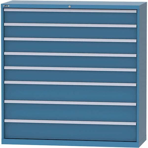 LISTA - 8 Drawer, 84 Compartment Bright Blue Steel Modular Storage Cabinet - Exact Tool & Supply