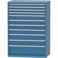 LISTA - 11 Drawer, 99 Compartment Bright Blue Steel Modular Storage Cabinet - Exact Tool & Supply