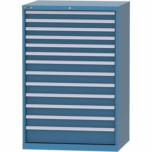 LISTA - 13 Drawer, 84 Compartment Bright Blue Steel Modular Storage Cabinet - Exact Tool & Supply