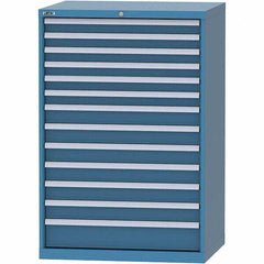 LISTA - 13 Drawer, 84 Compartment Bright Blue Steel Modular Storage Cabinet - Exact Tool & Supply
