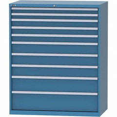 LISTA - 10 Drawer, 216 Compartment Bright Blue Steel Modular Storage Cabinet - Exact Tool & Supply