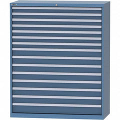 LISTA - 15 Drawer, 99 Compartment Bright Blue Steel Modular Storage Cabinet - Exact Tool & Supply