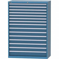LISTA - 15 Drawer, 84 Compartment Bright Blue Steel Modular Storage Cabinet - Exact Tool & Supply