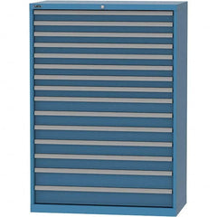 LISTA - 15 Drawer, 84 Compartment Bright Blue Steel Modular Storage Cabinet - Exact Tool & Supply