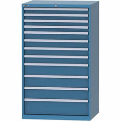 LISTA - 12 Drawer, 84 Compartment Bright Blue Steel Modular Storage Cabinet - Exact Tool & Supply