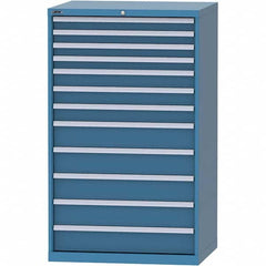 LISTA - 12 Drawer, 84 Compartment Bright Blue Steel Modular Storage Cabinet - Exact Tool & Supply