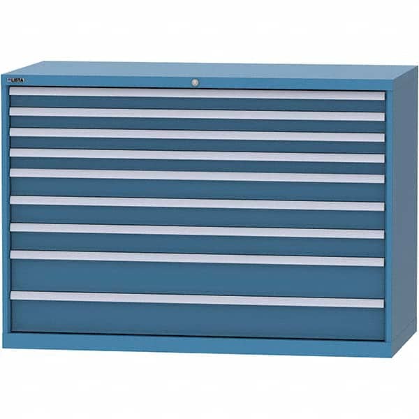 LISTA - 9 Drawer, 84 Compartment Bright Blue Steel Modular Storage Cabinet - Exact Tool & Supply