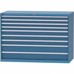 LISTA - 9 Drawer, 84 Compartment Bright Blue Steel Modular Storage Cabinet - Exact Tool & Supply
