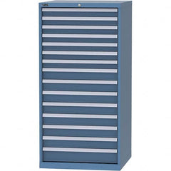 LISTA - 15 Drawer, 124 Compartment Bright Blue Steel Modular Storage Cabinet - Exact Tool & Supply