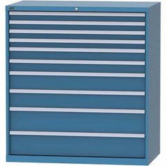 LISTA - 10 Drawer, 99 Compartment Bright Blue Steel Modular Storage Cabinet - Exact Tool & Supply