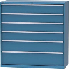 LISTA - 6 Drawer, 84 Compartment Bright Blue Steel Modular Storage Cabinet - Exact Tool & Supply