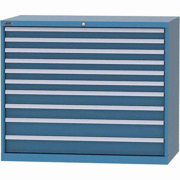 LISTA - 10 Drawer, 99 Compartment Bright Blue Steel Modular Storage Cabinet - Exact Tool & Supply