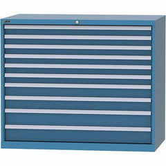 LISTA - 10 Drawer, 99 Compartment Bright Blue Steel Modular Storage Cabinet - Exact Tool & Supply