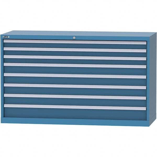 LISTA - 8 Drawer, 84 Compartment Bright Blue Steel Modular Storage Cabinet - Exact Tool & Supply