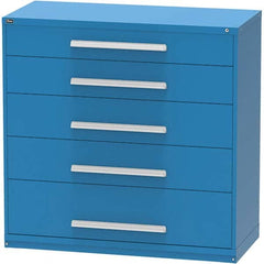 Vidmar - 5 Drawer, 45 Compartment Bright Blue Steel Modular Storage Cabinet - Exact Tool & Supply