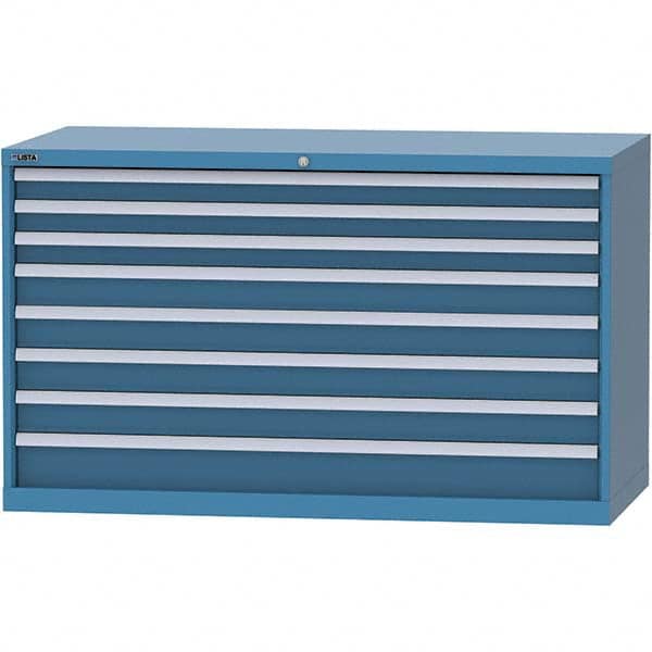 LISTA - 8 Drawer, 84 Compartment Bright Blue Steel Modular Storage Cabinet - Exact Tool & Supply