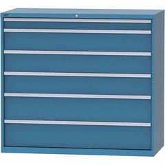 LISTA - 6 Drawer, 84 Compartment Bright Blue Steel Modular Storage Cabinet - Exact Tool & Supply