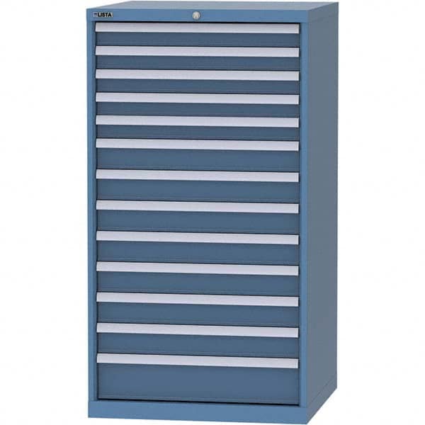 LISTA - 13 Drawer, 45 Compartment Bright Blue Steel Modular Storage Cabinet - Exact Tool & Supply