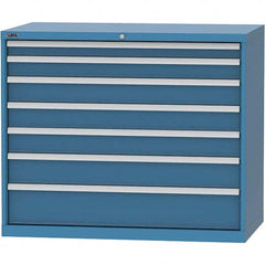 LISTA - 7 Drawer, 99 Compartment Red Steel Modular Storage Cabinet - Exact Tool & Supply