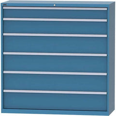 LISTA - 6 Drawer, 84 Compartment Bright Blue Steel Modular Storage Cabinet - Exact Tool & Supply