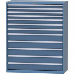 LISTA - 12 Drawer, 99 Compartment Bright Blue Steel Modular Storage Cabinet - Exact Tool & Supply
