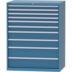 LISTA - 10 Drawer, 99 Compartment Bright Blue Steel Modular Storage Cabinet - Exact Tool & Supply