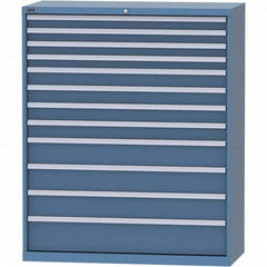 LISTA - 12 Drawer, 99 Compartment Bright Blue Steel Modular Storage Cabinet - Exact Tool & Supply