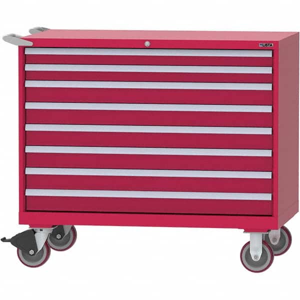 LISTA - 8 Drawer, 99 Compartment Bright Blue Steel Modular Storage Cabinet - Exact Tool & Supply