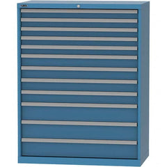 LISTA - 12 Drawer, 84 Compartment Bright Blue Steel Modular Storage Cabinet - Exact Tool & Supply