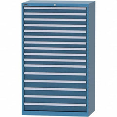 LISTA - 16 Drawer, 84 Compartment Bright Blue Steel Modular Storage Cabinet - Exact Tool & Supply