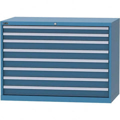 LISTA - 8 Drawer, 99 Compartment Bright Blue Steel Modular Storage Cabinet - Exact Tool & Supply