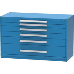 Vidmar - 6 Drawer, 45 Compartment Bright Blue Steel Modular Storage Cabinet - Exact Tool & Supply