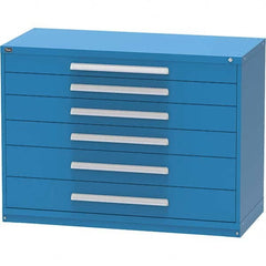 Vidmar - 6 Drawer, 45 Compartment Bright Blue Steel Modular Storage Cabinet - Exact Tool & Supply