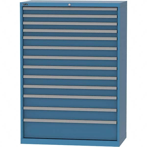 LISTA - 13 Drawer, 84 Compartment Bright Blue Steel Modular Storage Cabinet - Exact Tool & Supply