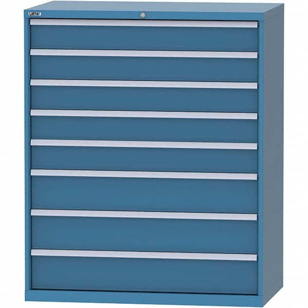 LISTA - 8 Drawer, 159 Compartment Bright Blue Steel Modular Storage Cabinet - Exact Tool & Supply
