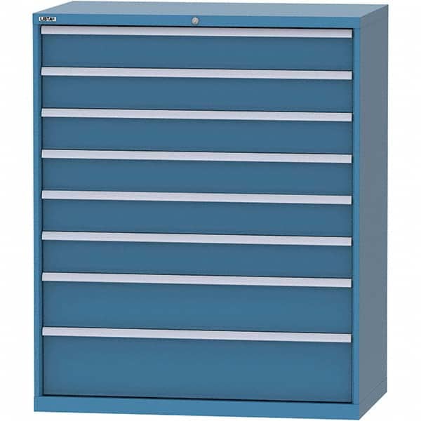 LISTA - 8 Drawer, 159 Compartment Bright Blue Steel Modular Storage Cabinet - Exact Tool & Supply